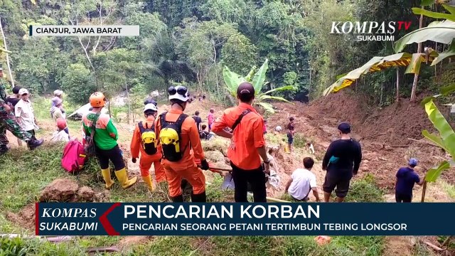 Pencarian Seorang Petani Tertimbun Tebing Longsor Setinggi 200M
