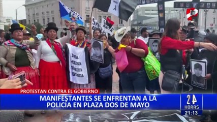 Manifestantes se enfrentaron a la policía en los alrededores de la Plaza Dos de Mayo