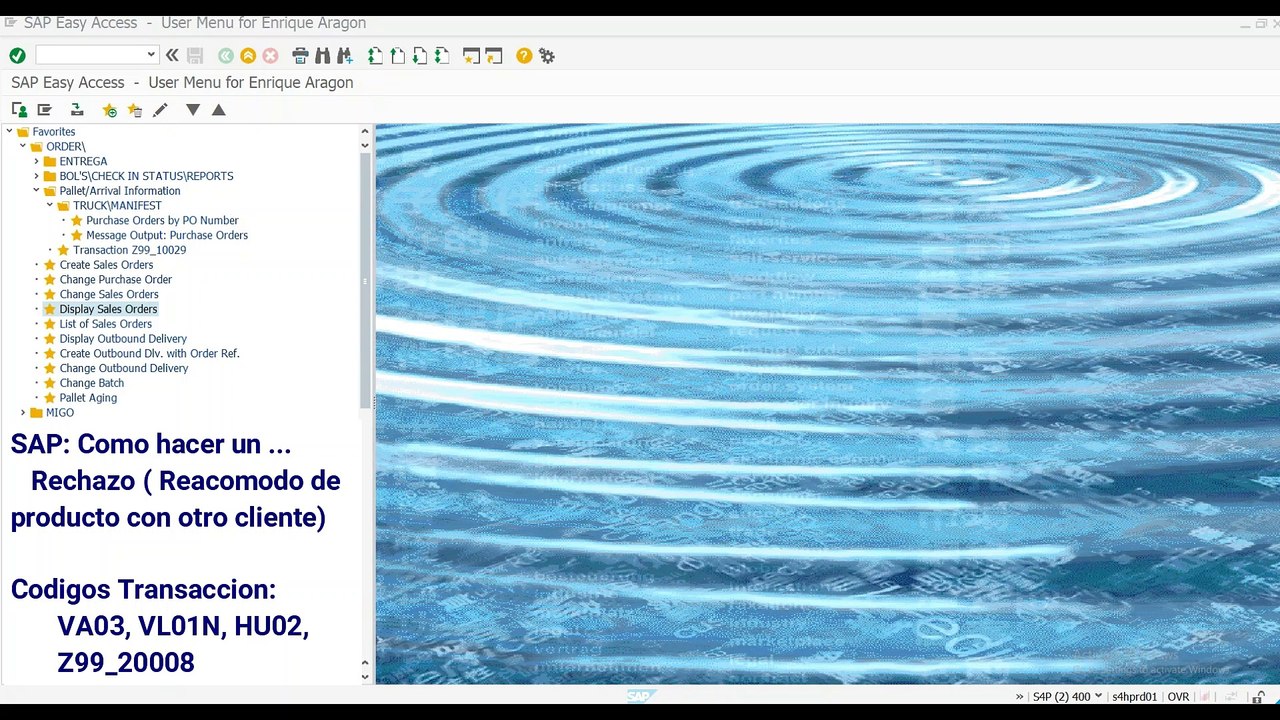 SD Hacer un rechazo (Reacomodo de producto con otro cliente)