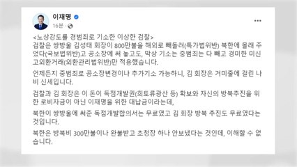 이재명 "외환관리법으로 김성태 기소?...이상한 검찰" / YTN