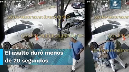 Asaltan a comensales de restaurante en la Condesa en menos de 20 segundos