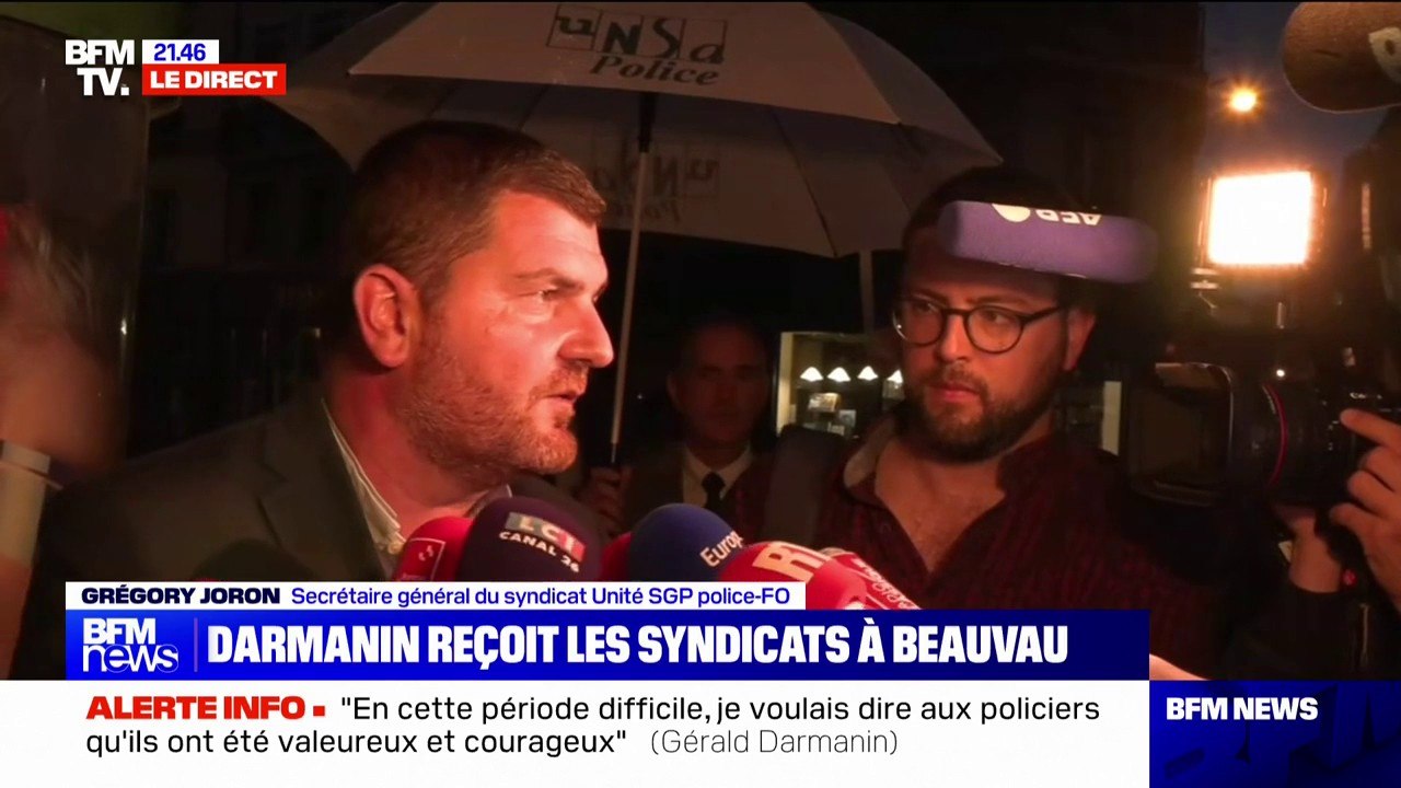 Syndicats policiers reçus par Gérald Darmanin: "On a des garanties pour pouvoir sécuriser le métier de policier", affirme Grégory Joron (Unité SGP Police-FO)