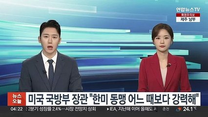 미국 국방부 장관 "한미 동맹 어느 때보다 강력해"