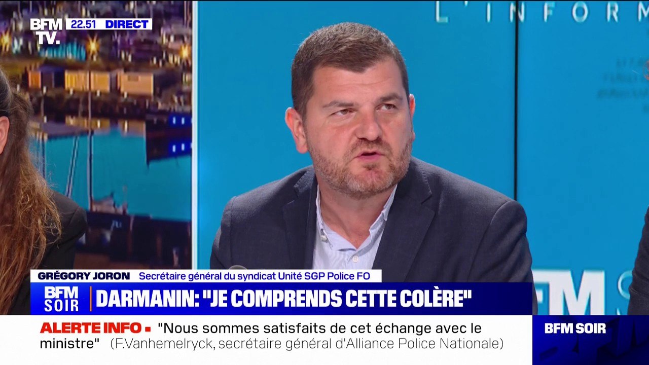 Syndicats policiers reçus par Gérald Darmanin: "On a eu une audience avec un ministre qui sait être à l'écoute", affirme Grégory Joron (Unité SGP Police-FO)