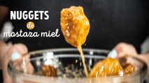 Deliciosos Nuggets bañados en salsa de mostaza y miel, la mejor botana