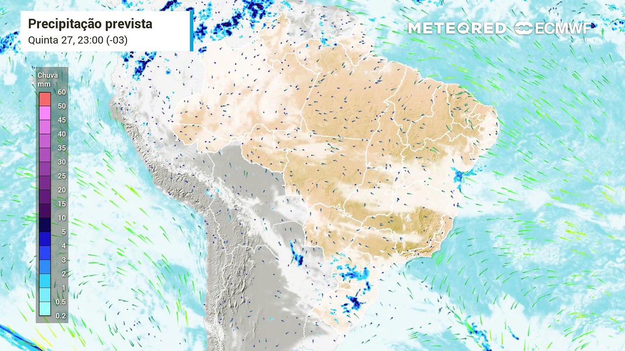 Previsão de chuva e nebulosidade