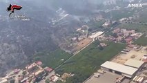 Incendio Palermo, i Carabinieri sorvolano la zona colpita