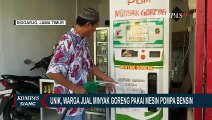 Unik! Edy, Warga Sidoarjo Jual Minyak Goreng Curah Pakai Mesin Pompa Bensin