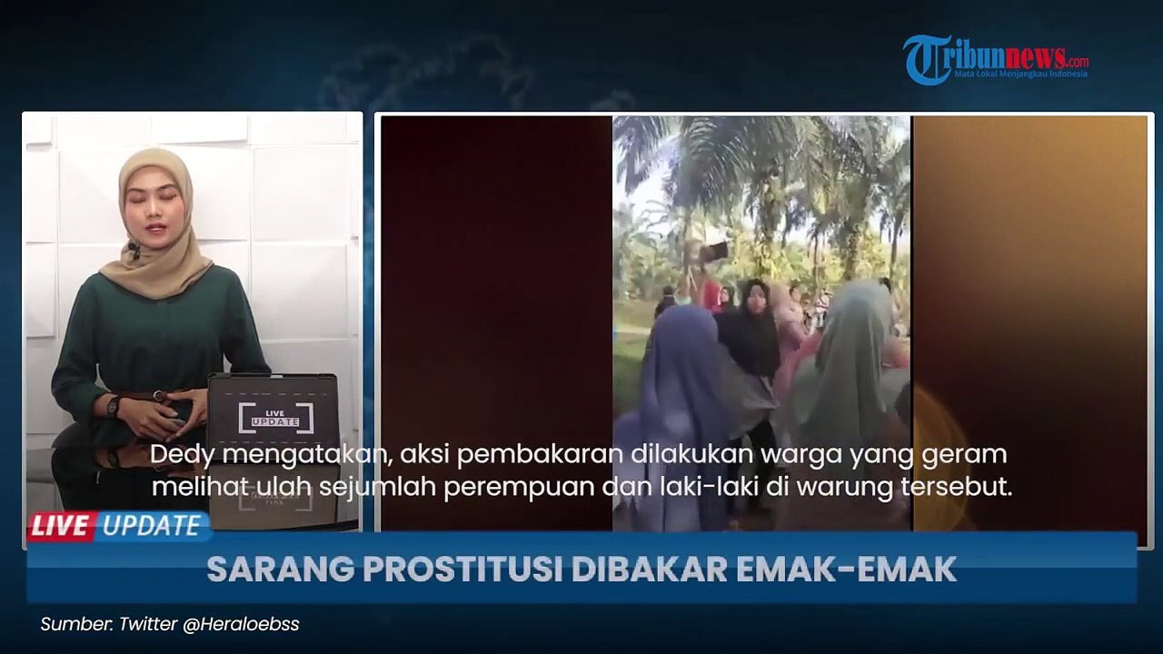 Puluhan Emak-emak Bakar Warung Remang-remang Diduga Tempat Praktik Prostitusi di Rokan Hulu Riau