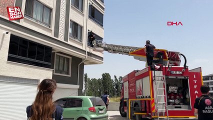 Kütahya'da evde kilitli kalan 1 yaşındaki çocuğu itfaiye kurtardı