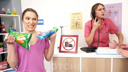 9 FUNNY ways to SNEAK FOOD into the HOSPITAL! Awesome Food Sneaking Ideas by GOTCHA!