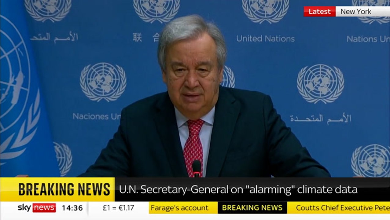 Moment UN chief warns ‘era of global boiling has arrived’ in message to world leaders