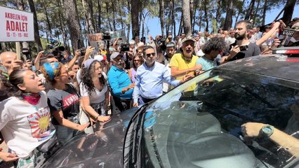 Kılıçdaroğlu destek için geldiği Akbelen'de, kesim alanına girmeden gitmek istediği için protesto edildi