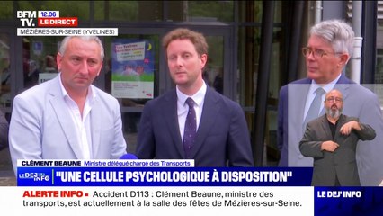 Accident mortel dans les Yvelines: Clément Beaune assure qu'une "cellule psychologique a été activée tout de suite"
