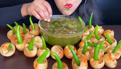 ASMR EATING SPICY PANIPURI _FOOD VIDEOS_