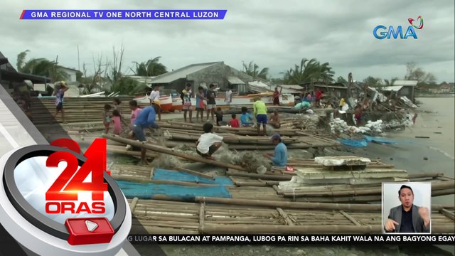 Ilang residente, gumagawa ng sandbag dahil sa gumuhong lupa sa tabi ng ilog; 5 bahay, nawasak | 24 Oras