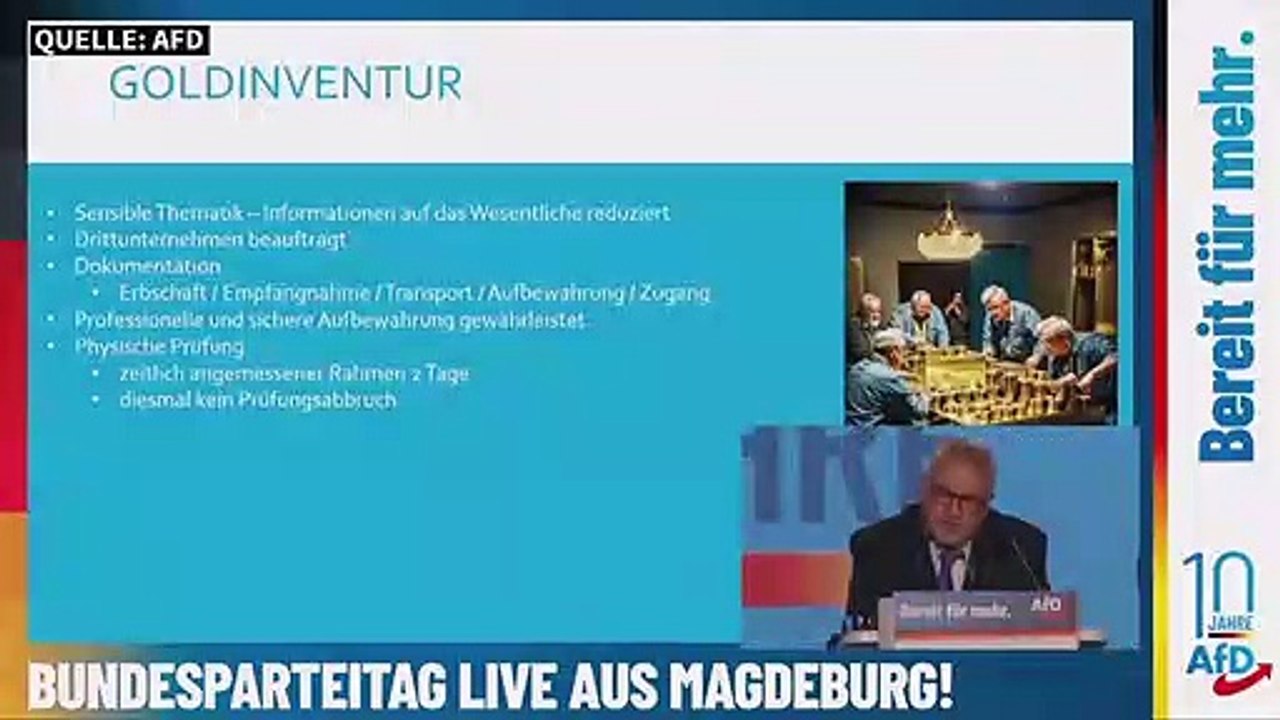 AfD-Parteitag bekommt Einblick in Goldschatz-Erbe