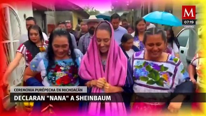 Declaran “Nana” a Claudia Sheinbaum en ceremonia Purépecha, en Michoacán