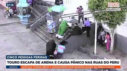 Touro escapa de arena e causa pânico nas ruas do Peru | BandNews Mundo