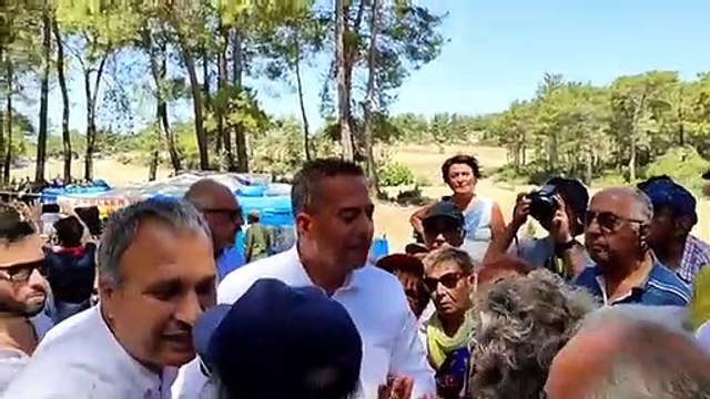 CHP'li Ali Mahir Başarır, Akbelen'de kendisini protesto eden yurttaşa parmak salladı