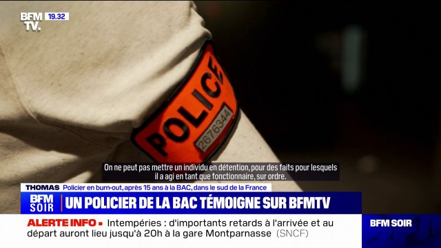 On met notre corps, notre santé, notre vie de famille en danger : le témoignage d'un policier en burn-out après 15 ans dans la BAC
