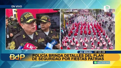 PNP brinda detalles del plan de seguridad con más de 10 mil agentes por la Parada Militar