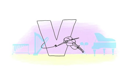 Learn the letter V is for Violin _ Alphabet Loops _ Alphabet Animations