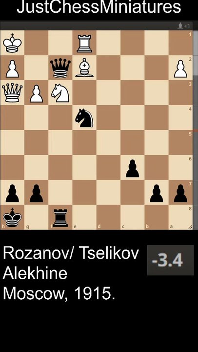 Alekhine wins after several exchanges