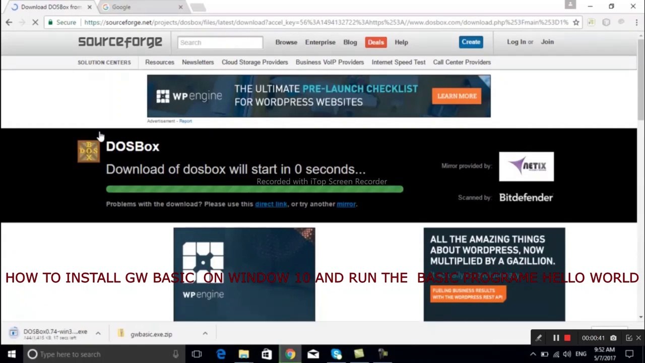 HOW TO INSTALL GW BASIC ON WINDOW 10 AND RUN HELLO WORLD PROGRAME
