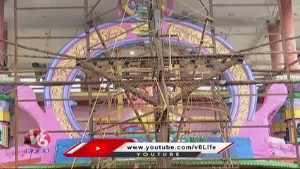 Break For Khairatabad Ganesh Idol Making Due To Heavy  Rains _ V6 News