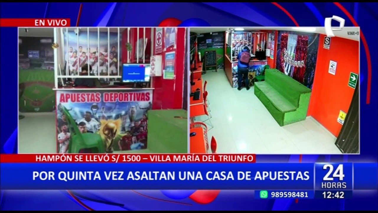 VES: Delincuentes se llevan mil 500 soles de casa de apuestas