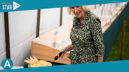“C’est son portrait craché” : Camilla Parker Bowles amusée devant un gâteau représentant Charles III
