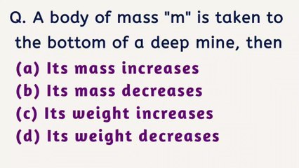 A body of mass m is taken to  the bottom of a deep mine of a deep mine, then
