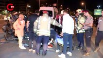 Bakırköy sahil yolunda, 3 araca çarpan otomobil takla attı: 4 yaralı