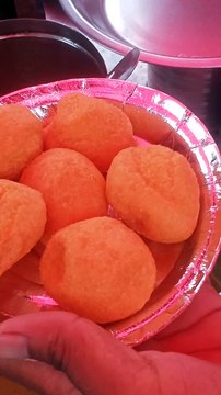 Besan Gram Mixed Fried Laddu in Oil Indian Street Food | Indian Street Food | Fried Laddu In Oil