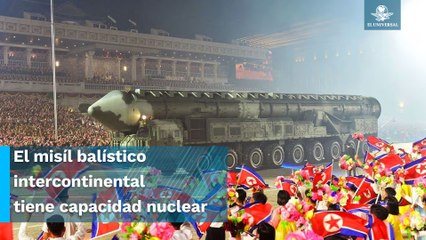 Kim Jong-un presume músculo militar en desfile y muestra misil balístico intercontinental