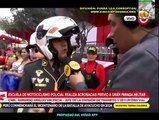 ASOMBROSAS PIRUETAS DE MOTOCICLISTAS POLICIALES SE REALIZARON PREVIO AL INICIO DEL DESFILE Y GRAN PARADA MILITAR