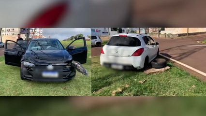 Motorista fica ferido em acidente de trânsito no bairro Santo Inácio em Cascavel