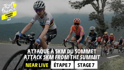 Attack 5km from the summit - Stage 7 - Tour de France Femmes avec Zwift 2023