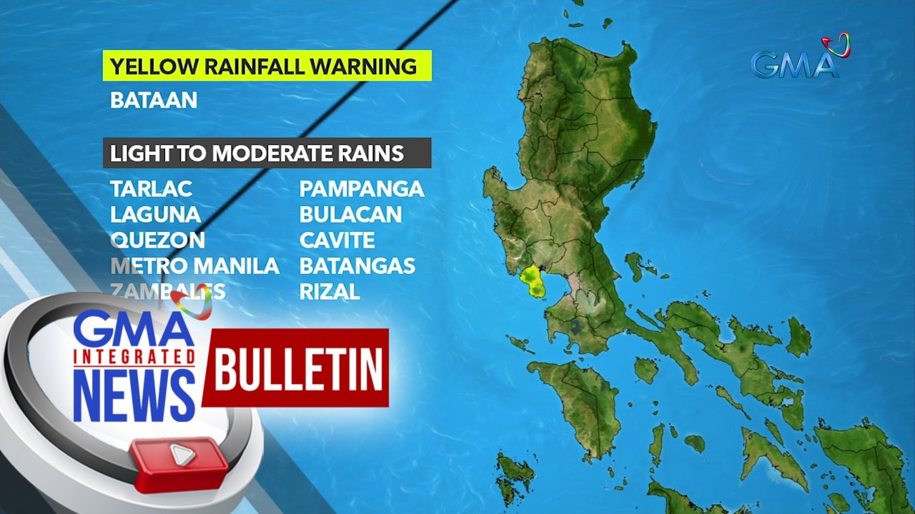 Yellow rainfall warning, nakataas sa Bataan dahil sa Habagat | GMA Integrated News Bulletin
