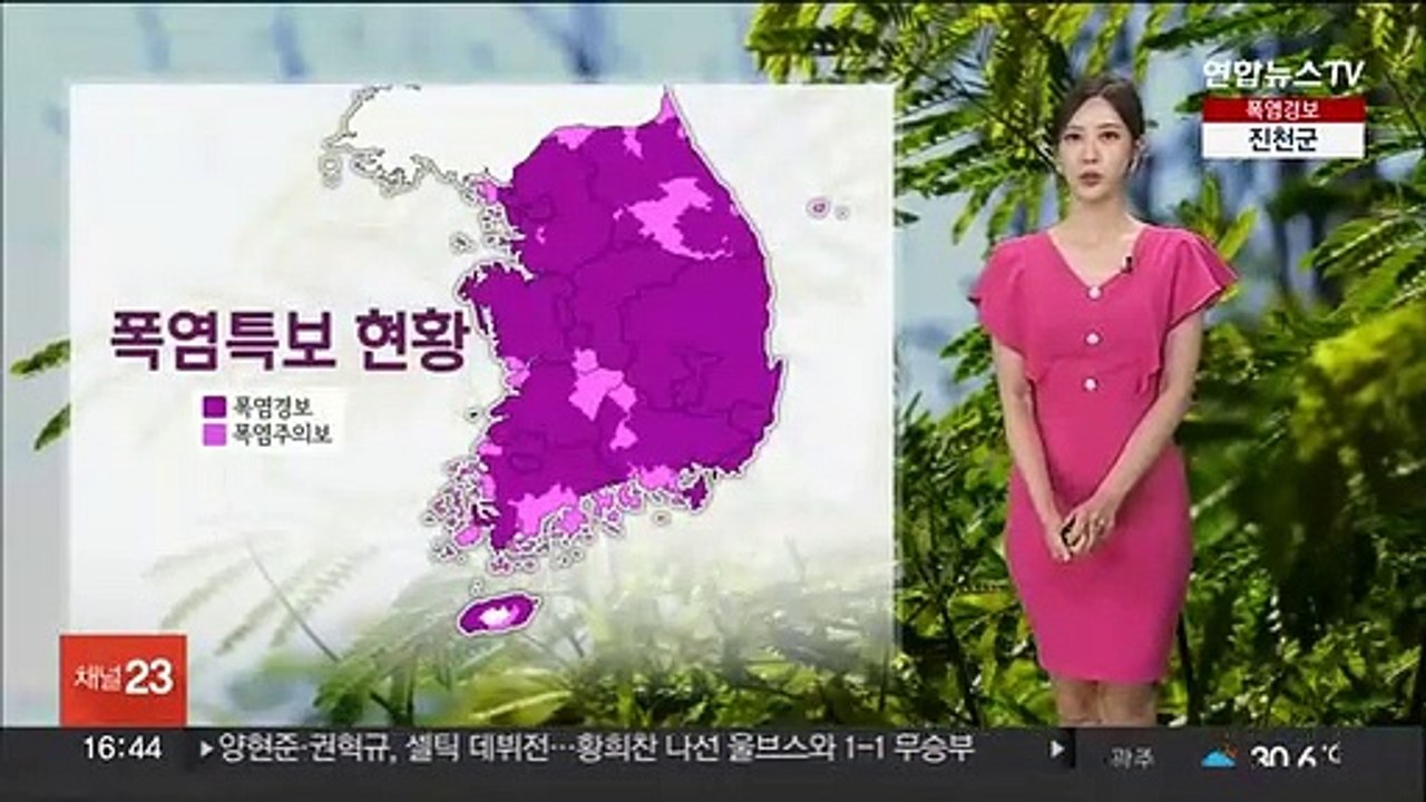 [날씨] 휴일 전국 폭염경보…무더위 속 곳곳 강한 소나기