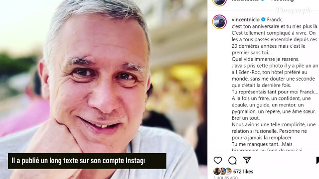 Vincent Niclo en deuil : vibrant hommage à son âme soeur , un homme de télé trahi depuis sa mort