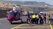 6 kişinin öldüğü, 23 kişinin yaralandığı otobüs kazasına ambulans helikopter desteği