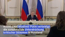 Putin verteidigt Repression in Russland