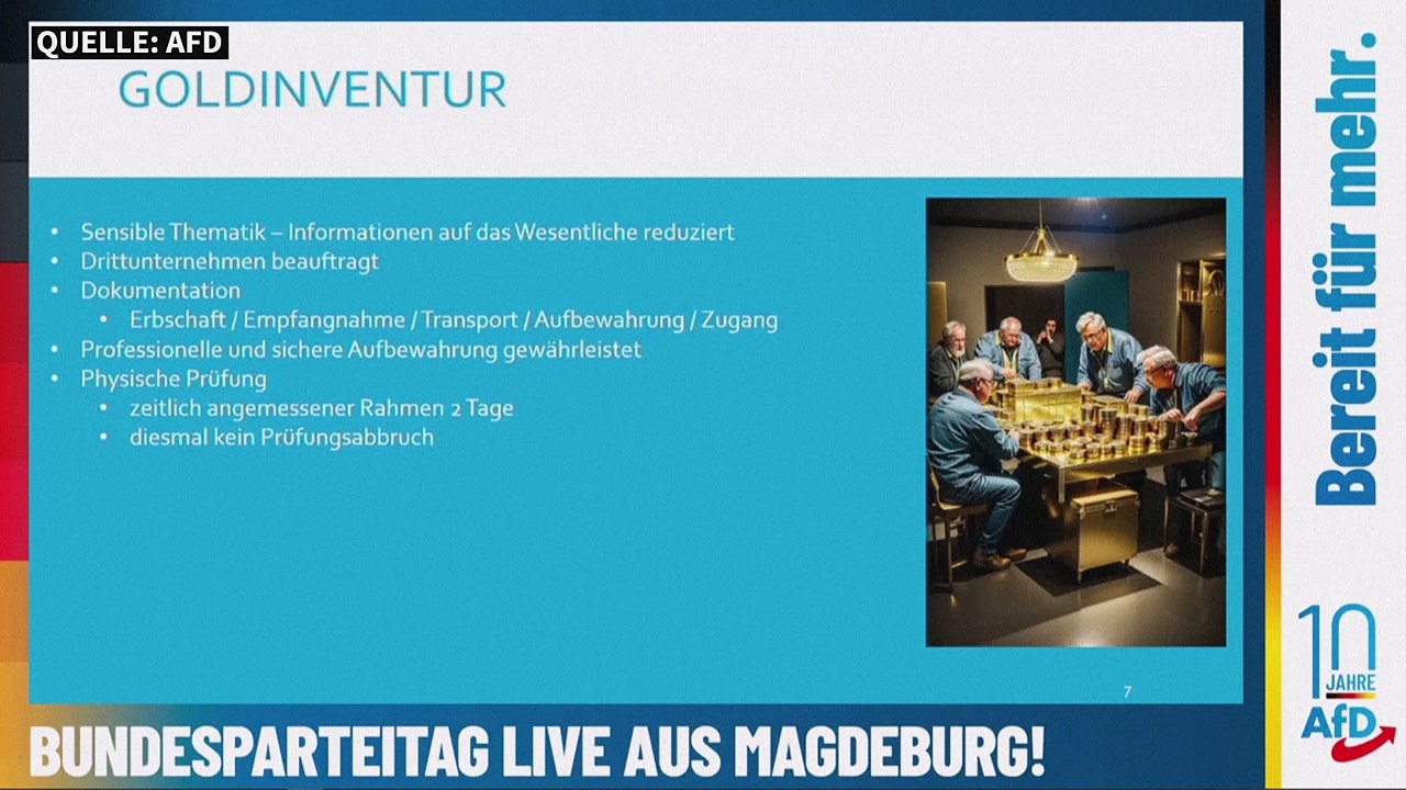 AfD-Parteitag bekommt Einblick in Goldschatz-Erbe