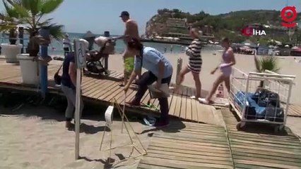 Alanya'da yuvadan çıkamayan caretta carettalar için seferberlik