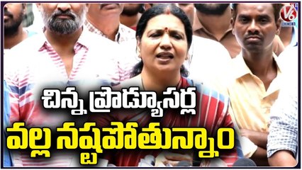 Jeevitha Rajasekhar Comments On  New Producers At Film Chamber Elections _ V6 News