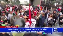 Protestas en Fiestas Patrias: se registran dos heridos por enfrentamientos contra la PNP