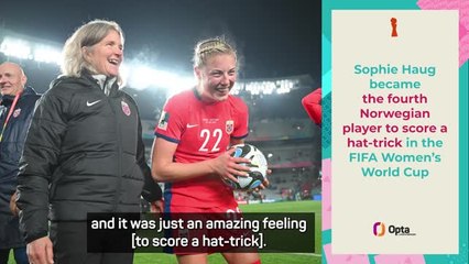 Haug delighted with hat-trick as Norway progress to World Cup knockout stages