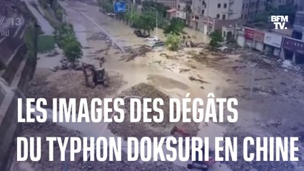 Les images des dégâts du typhon Doksuri dans la commune de Fuzhou, en Chine